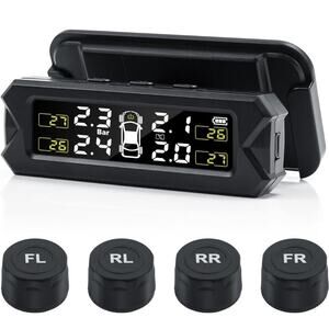 Tire Pressure Monitoring System (TPMS) Wireless, Solar and USB Charging